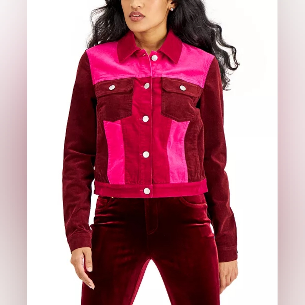 Inc International Concepts set Colorblocked Corduroy Jacket M & skirt 8